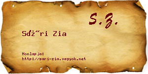 Sári Zia névjegykártya